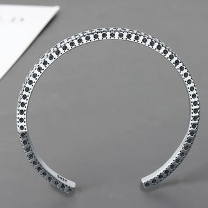 Silver Bohemian Style Round Pattern Bangle For Women