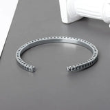Silver Bohemian Style Round Pattern Bangle For Women