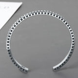 Silver Bohemian Style Round Pattern Bangle For Women