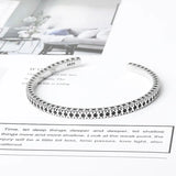 Silver Bohemian Style Round Pattern Bangle For Women