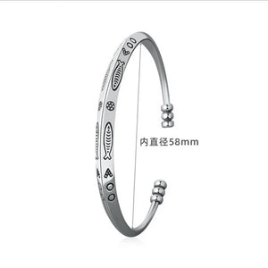 Silver Fish Opening Bangle Retro Triangle Shape Jewelry