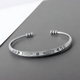 Silver Fish Opening Bangle Retro Triangle Shape Jewelry