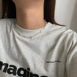 Silver Pearl Clavicle Chain Necklace For Women