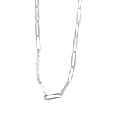Silver Pearl Clavicle Chain Necklace For Women