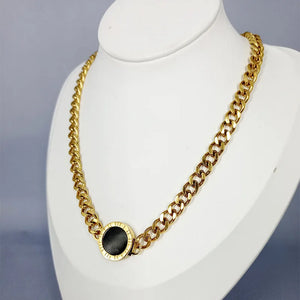 Stainless Steel Chain Acrylic Round Necklaces For Women Party Gift