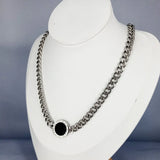 Stainless Steel Chain Acrylic Round Necklaces For Women Party Gift