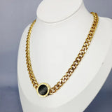 Stainless Steel Chain Acrylic Round Necklaces For Women Party Gift