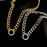 Stainless Steel Chain Acrylic Round Necklaces For Women Party Gift