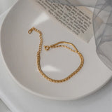 Double Layer Snake Bone Charm Bracelets for Women