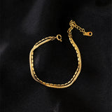 Double Layer Snake Bone Charm Bracelets for Women