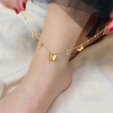 Zircon Butterfly Anklets Stainless Steel Women Gift Party Jewelry