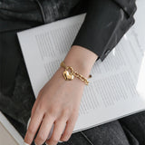 Vintage Stainless Steel Heart Bracelet for Women