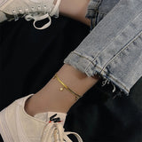 Stainless Steel Star Double Layer Anklets For Women Gift Jewelry