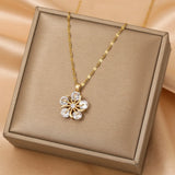 Zircon Starfish Whale Pendant Necklace