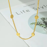 Stainless Steel Three Crying Smile Face Necklace For Female