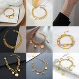 Stainless Steel Double Layer Bracelets For Women