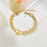 Stainless Steel Double Layer Bracelets For Women