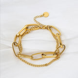Stainless Steel Double Layer Bracelets For Women