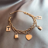 Stainless Steel Double Layer Bracelets For Women