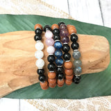 Tourmaline Sandalwood Bracelet Labradorite Yoga Bracelet