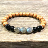 Tourmaline Sandalwood Bracelet Labradorite Yoga Bracelet