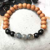 Tourmaline Sandalwood Bracelet Labradorite Yoga Bracelet