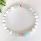 Anxiety Relief Bracelet Amazonite Howlite Hematite Healing Crystal Beaded