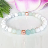 Anxiety Relief Bracelet Amazonite Howlite Hematite Healing Crystal Beaded