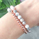 Pink Jaspers & Hematite Bead Wrap Bracelet - Boho Gem Stone Bracelet