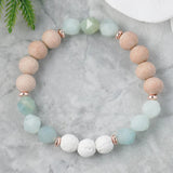 Amazonite Essential Oil Diffuser Bracelet - Aqua Gemstone Jewelry