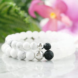 Anxiety Relief Diffuser Bracelet Set Howlite Bracelet Boho Style Calming Jewelry