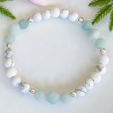 Amazonite Howlite Gemstone Bracelet Oil Diffuser Calming Anxiety Healing
