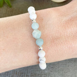 Amazonite Howlite Gemstone Bracelet Oil Diffuser Calming Anxiety Healing