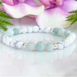 Amazonite Howlite Gemstone Bracelet Oil Diffuser Calming Anxiety Healing