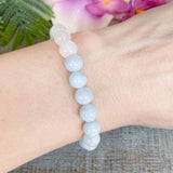 Aquamarine Jade Crystal Bracelet for Stress Relief