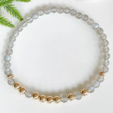 Labradorite Beaded Bracelet Morse Code Personalized Gift
