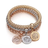 MGFam Tree of Life Charms Popcorn Bracelet For Women Crystal Jewelry