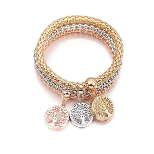 MGFam Tree of Life Charms Popcorn Bracelet For Women Crystal Jewelry