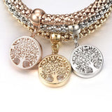 MGFam Tree of Life Charms Popcorn Bracelet For Women Crystal Jewelry