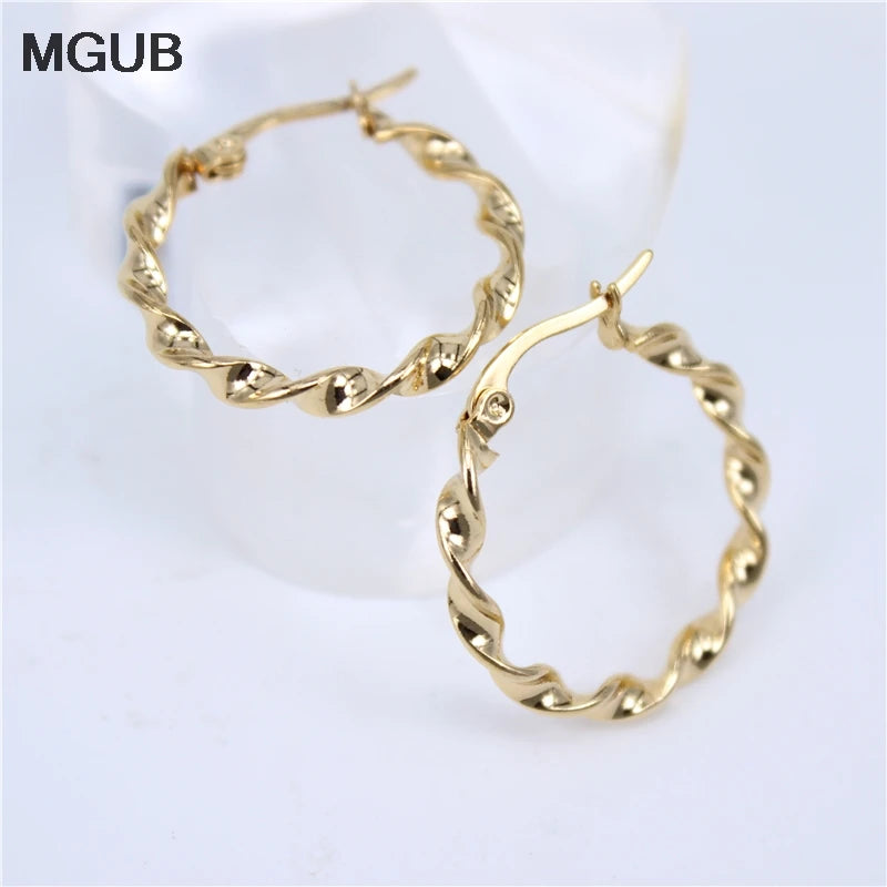 Twisted Big Hoop Earrings Women LH30