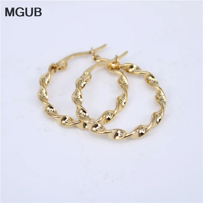 Twisted Big Hoop Earrings Women LH30