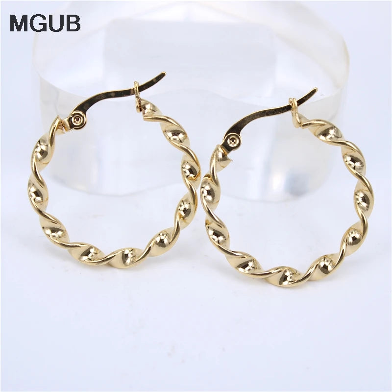 Twisted Big Hoop Earrings Women LH30