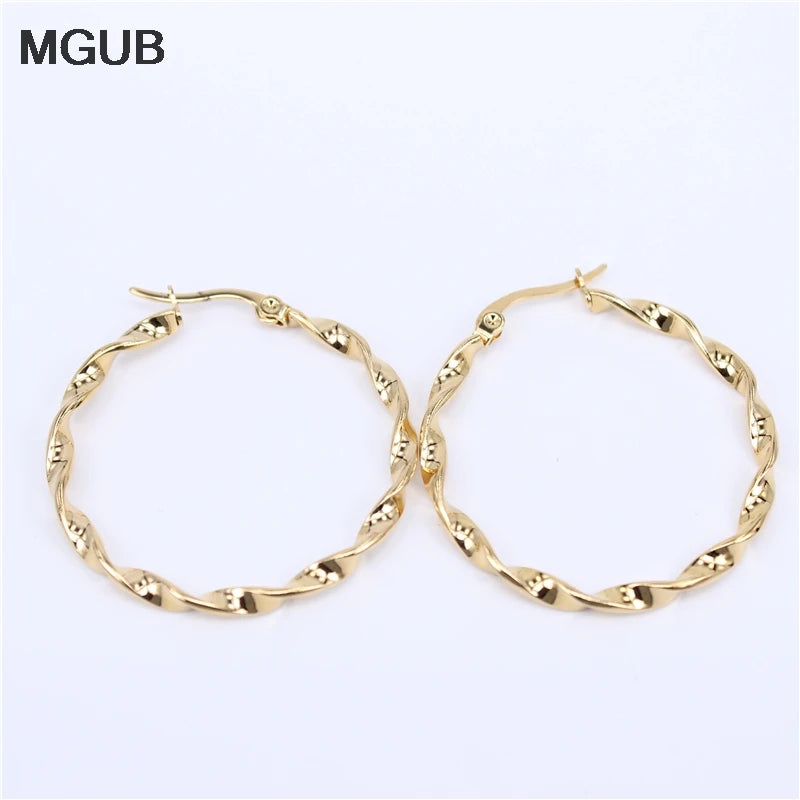 Twisted Big Hoop Earrings Women LH30