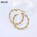 Twisted Big Hoop Earrings Women LH30