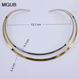 316L Stainless Steel Two-Tone Collar Adjustable Necklace for Women LH555