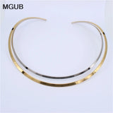 316L Stainless Steel Two-Tone Collar Adjustable Necklace for Women LH555