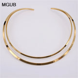 316L Stainless Steel Two-Tone Collar Adjustable Necklace for Women LH555