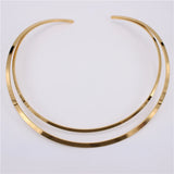 316L Stainless Steel Two-Tone Collar Adjustable Necklace for Women LH555
