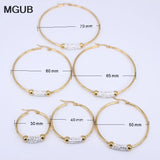 Stainless Steel Round Crystal Earrings NN83