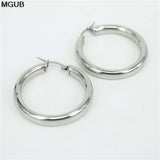 Creole Earrings Stainless Steel Big Round Hoop Earrings for Women